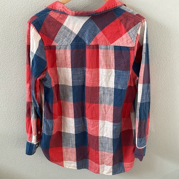 Blue and red button down tunic - Picture 4 of 4